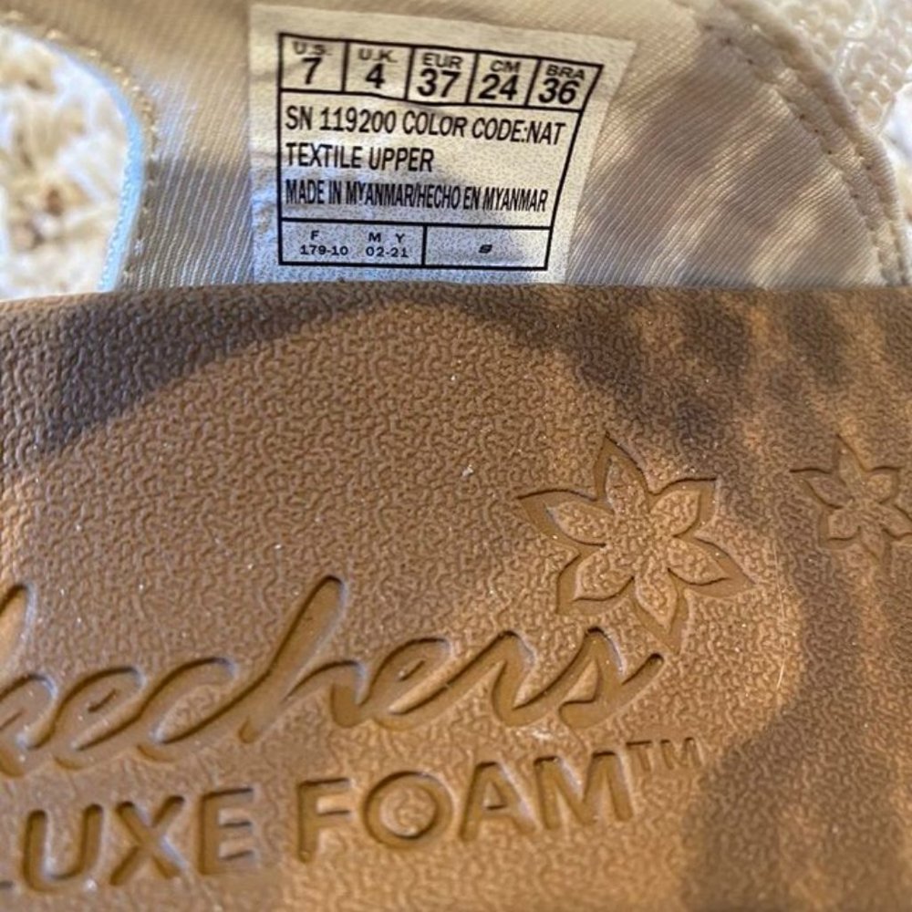 Skechers Cali Luxe Wedge Sandals Size 7 - Picture 4 of 4